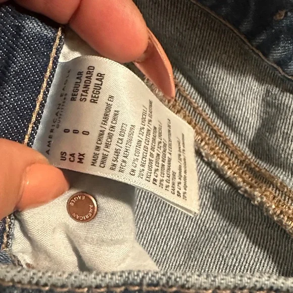 American Eagle Women’s Stovepipe Wide Leg Jeans sz 0 - Picture 9 of 15